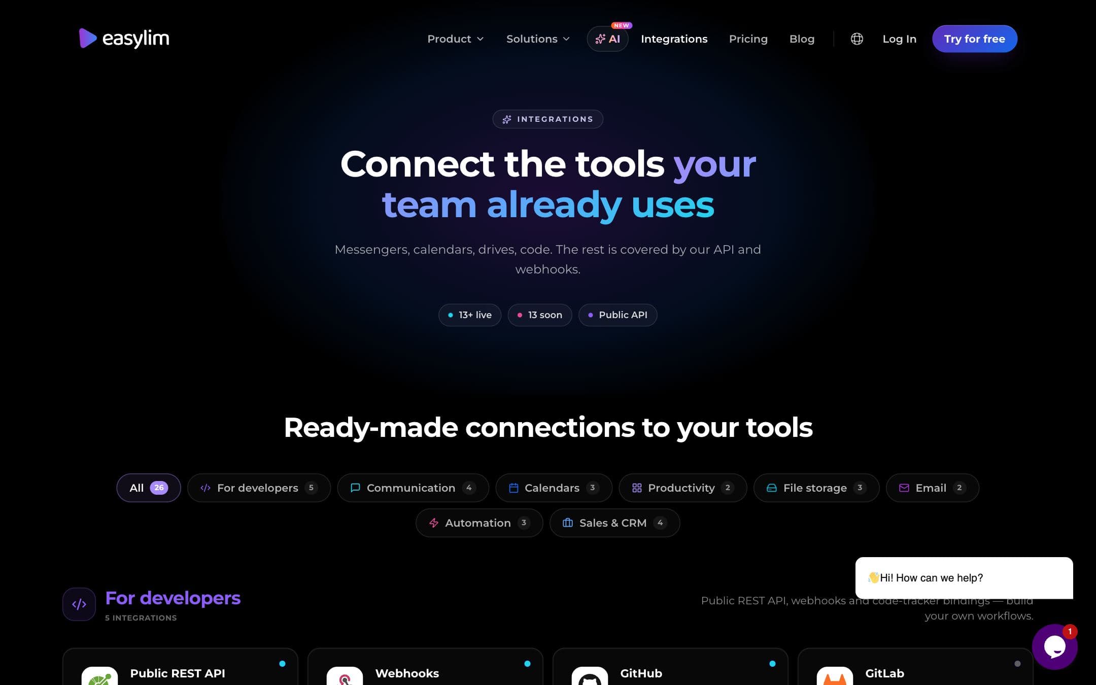 Easylim — API and integrations